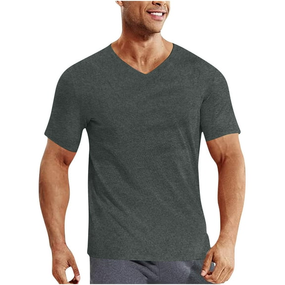Men’s Active Crew Neck T Shirts Stretch Tight Athletic Running Gym Workout Short Sleeve Tee Tops