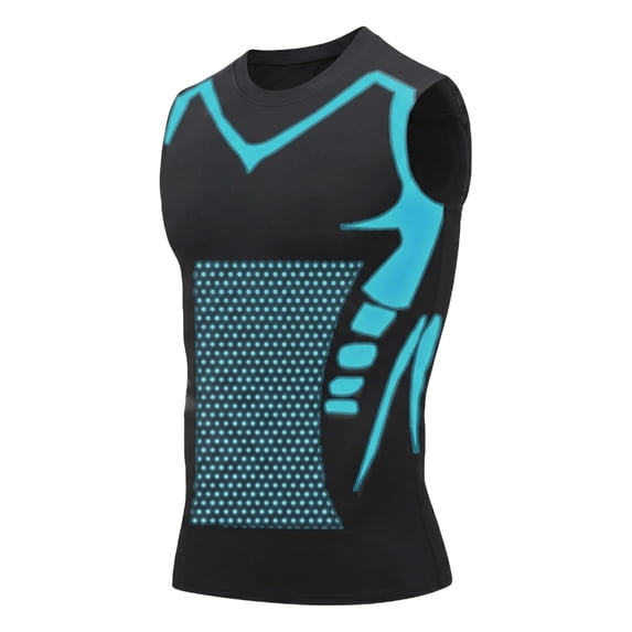 Men's Active Fit Swim Tank Sleeveless Crewneck Sun Shield Quick Drying Polyester Water Sports Surfing Beach Vest, Black, 3XL