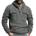thumbnail image 1 of Men's Active Hoodies Fleece Lined Hooded Sweatshirts Casual Athletic Workout Pullover With Kangaroo Pocket Dark Gray L, 1 of 2