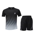 thumbnail image 1 of Men’s Active Quick Dry Crew Neck T Shirts | Athletic Running Gym Workout Short Sleeve Tee Set Big and Tall Size M-5XL Gray, 1 of 5