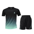 thumbnail image 1 of Men’s Active Quick Dry Crew Neck T Shirts | Athletic Running Gym Workout Short Sleeve Tee Set Big and Tall Size M-5XL Green, 1 of 7