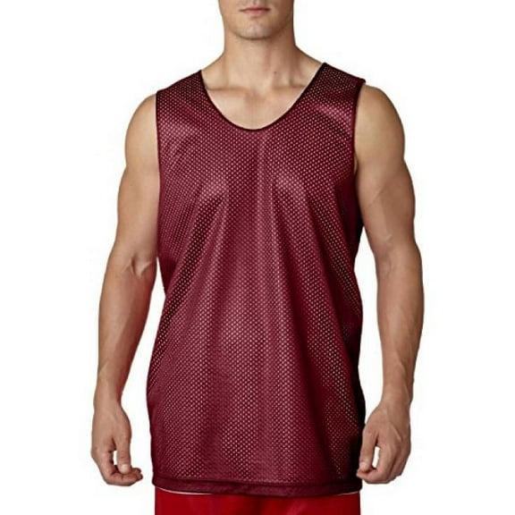 Men's Active Reversible Mesh Tank (Cardinal/ White) (2X-Large)