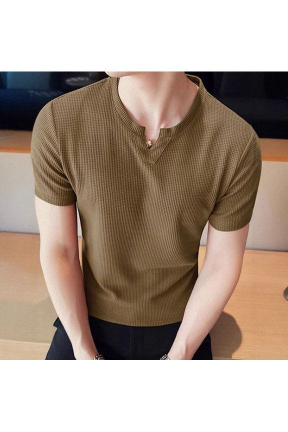 Men's Active Short Sleeve T-Shirt, Breathable Workout and Gym Shirt, V-Neck Performance Top for Casual Wear