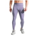 thumbnail image 1 of Men's Active Yoga Leggings High Waisted Stretchy Running Quick Dry Dance Biker Tights Base Layer Sports Wear (3XL, Purple), 1 of 4