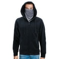 thumbnail image 1 of Men's Activewear Fleece Lined Ninja Mask Zip Up Gym Sport Hoodie Sweater Jacket (Black, 2XL), 1 of 4