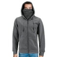 thumbnail image 1 of Men's Activewear Fleece Lined Ninja Mask Zip Up Gym Sport Hoodie Sweater Jacket (Dark Grey, L), 1 of 4