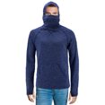 thumbnail image 1 of Men's Activewear Long Sleeve T-shirt Ninja Mask Thumb Hole Cuff Hooded Shirt (Navy, L), 1 of 3