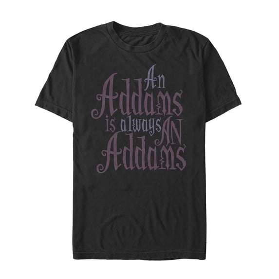 Men's Addams Family Always An Addams Motto Graphic Tee Black 5X Large