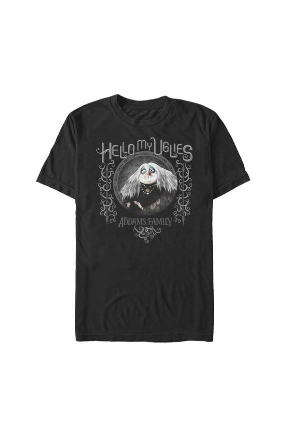 Men's Addams Family Grandmama Hello My Uglies Graphic Tee Black X Large