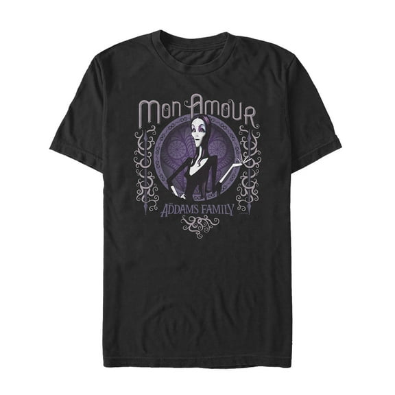 Men's Addams Family Morticia Mon Amour Portrait  Graphic Tee Black X Large