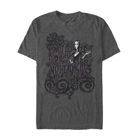 Men's Addams Family Morticia No Headache  Graphic Tee Charcoal Heather 2X Large