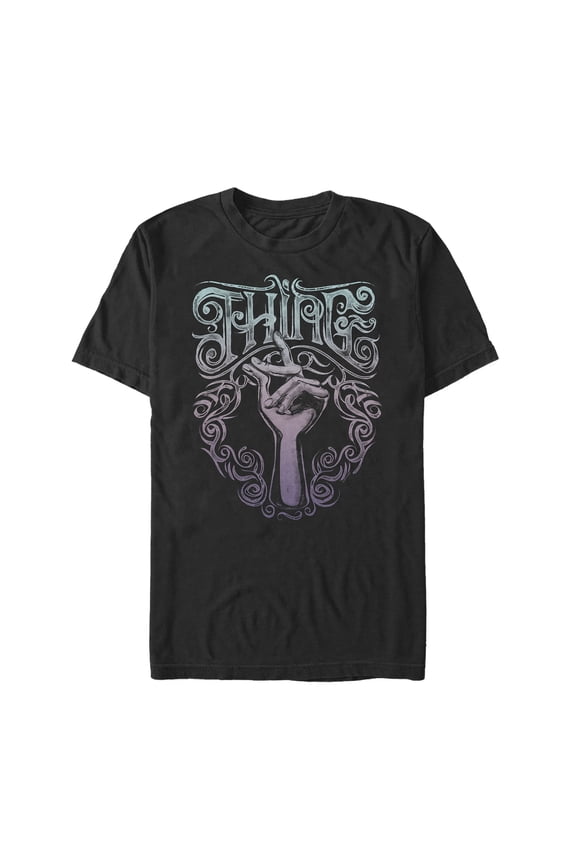 Men's Addams Family Thing Ornate Snap Graphic Tee Black Medium