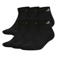 thumbnail image 1 of Men's Adidas Black/Aluminum 2 Athletic Cushioned 6-Pair Low Cut Socks Sz (6-12) -, 1 of 5