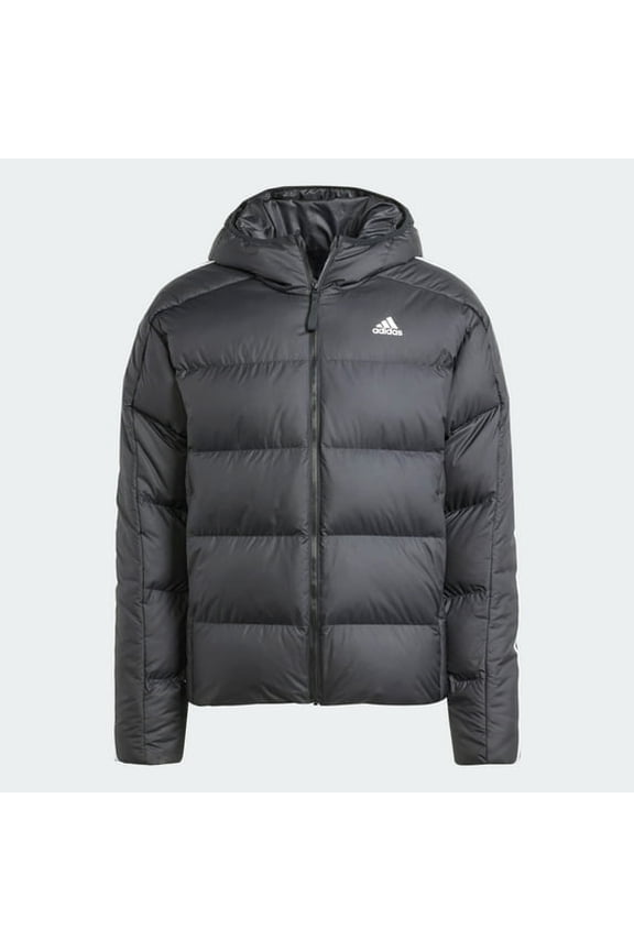 Men's Adidas Essentials Winter Down Hooded Jacket Size 2XL Black Puffer