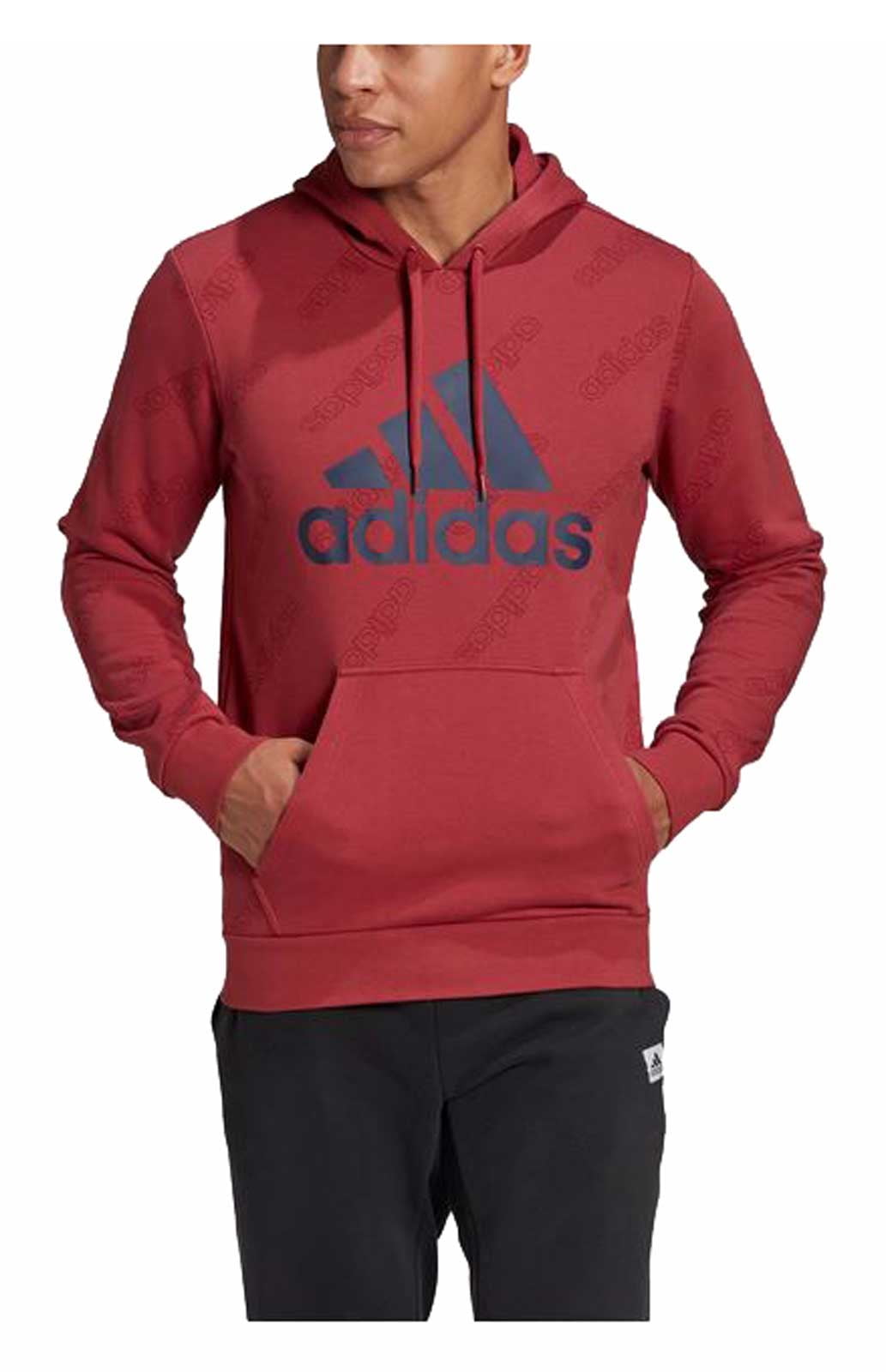 Adidas Men's Favorite Graphic Logo Pullover Hooded Sweatshirt - Red (S)