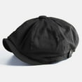 thumbnail image 1 of Men's Adjustable Beret Cap - Vintage British-Style Newsboy Hat for Casual Urban Fashion & Outdoor Adventures Under 5$, Yubnlvae Beret Caps Newsboy Cap Tongue Cap Men's And , Black, One Size, 1 of 9
