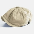 thumbnail image 1 of Men's Adjustable Beret Cap - Vintage British-Style Newsboy Hat for Casual Urban Fashion & Outdoor Adventures Under 5$, Yubnlvae Beret Caps Newsboy Cap Tongue Cap Men's And , Beige, One Size, 1 of 9