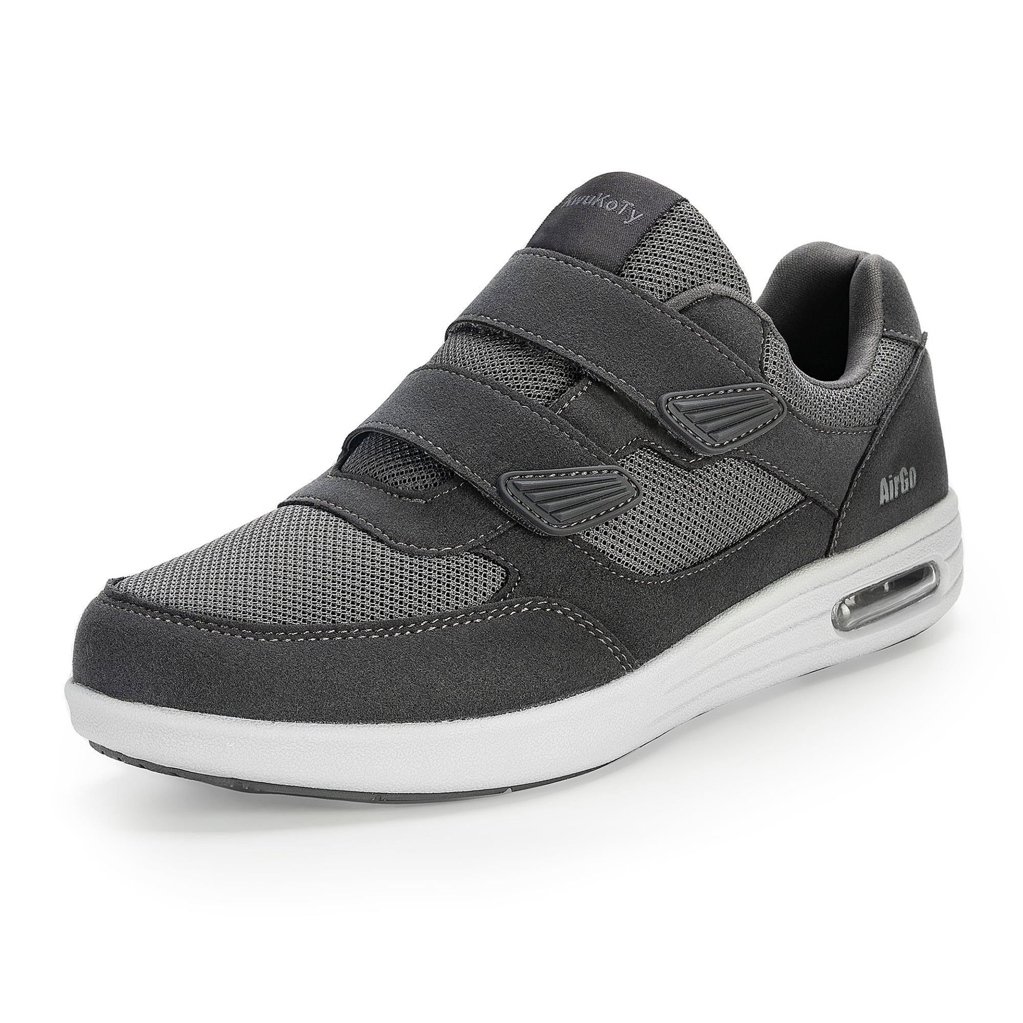 Men's Diabetic & Orthopedic Walking Sneakers - Wide Width, Adjustable Fit For Swollen Feet, Plantar Fasciitis, Bunions