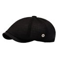 thumbnail image 1 of Men's Adjustable Fit Newsboy Cap Cotton Herringbone Flat Hat Washed Beret Ivy Style for Golf Cabbie Driving Casual Fashion (Black), 1 of 4