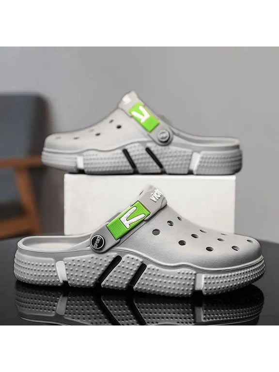 Men's Adjustable Strap Clogs Breathable Slip On Sandals Lightweight Outdoor Indoor Walking Shoes
