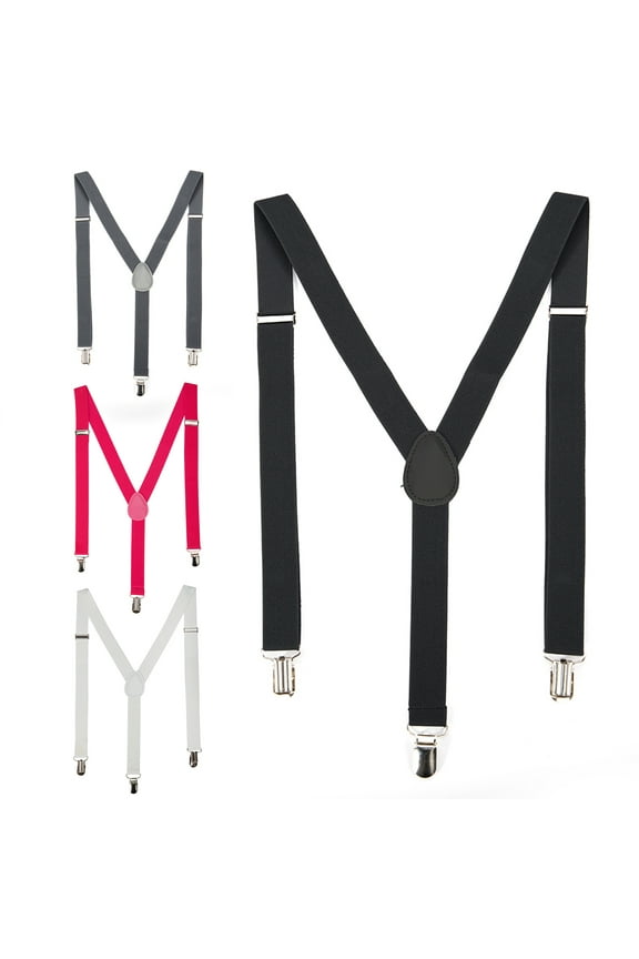 Men's Adjustable Suspenders Elastic Y-Shaped Braces Clips Pants Brace Solid New Wide Button Prevent Pants From Slipping Multiple Collocations