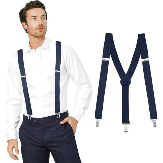 Men's Adjustable Suspenders with Elastic Straps Y-Back,Hiking Suspenders Under Clothes