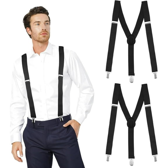Men's Adjustable Suspenders with Elastic Straps Y-Back,Hiking Suspenders Under Clothes