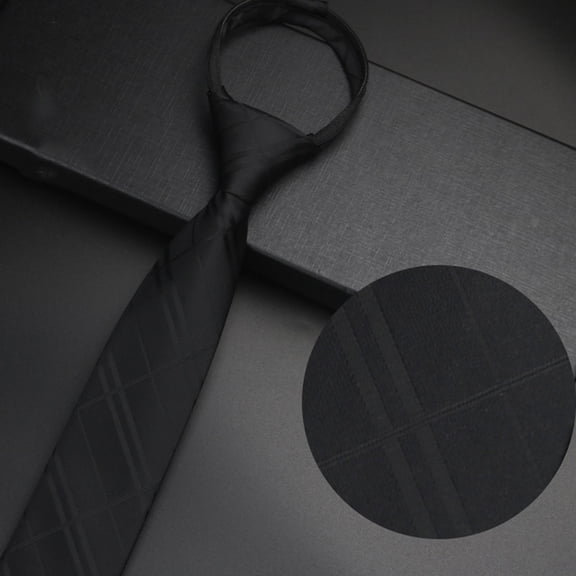 Men's Adjustable Zip On Necktie Pretied Tie for Easy Daily Office Wear