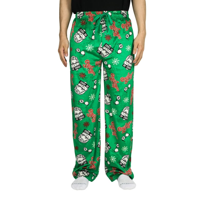 Men's Adult A Christmas Story Green Holiday Sleep Pants Cozy