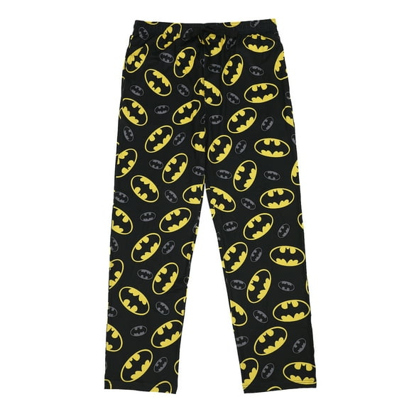 Men's Adult Batman Black Sleep Pants - Gotham Knight Comfort for Superhero Fans- XL