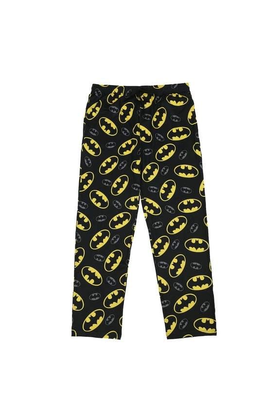 Men's Adult Batman Black Sleep Pants - Gotham Knight Comfort for Superhero Fans- XXL