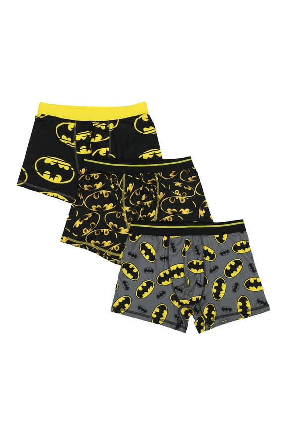 Men's Adult Batman Boxer Brief Underwear 3-Pack - Gotham's Finest Comfort-Medium