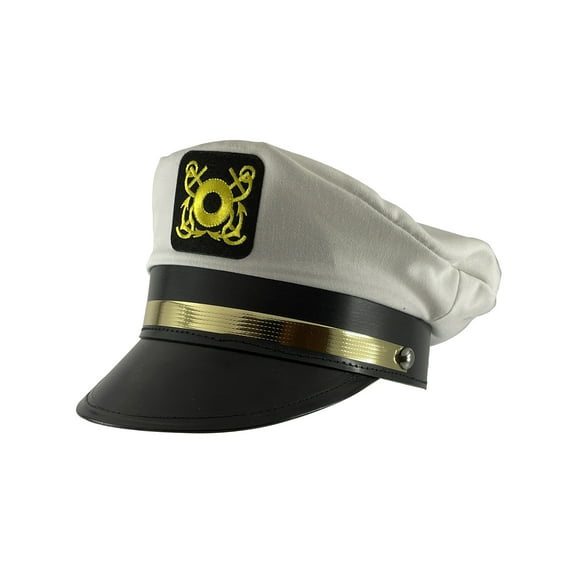 Men's Adult Captain Hat Yacht Cap - White