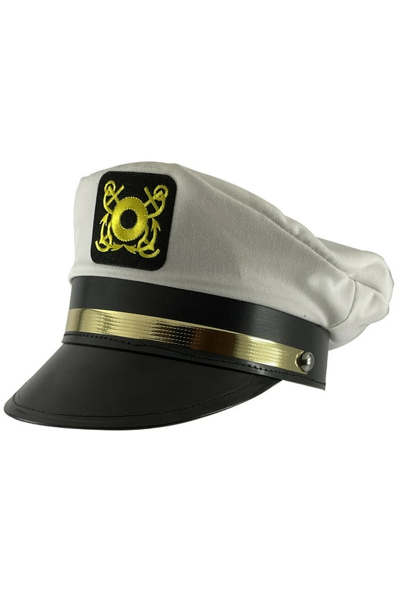 Men's Adult Captain Hat Yacht Cap - White