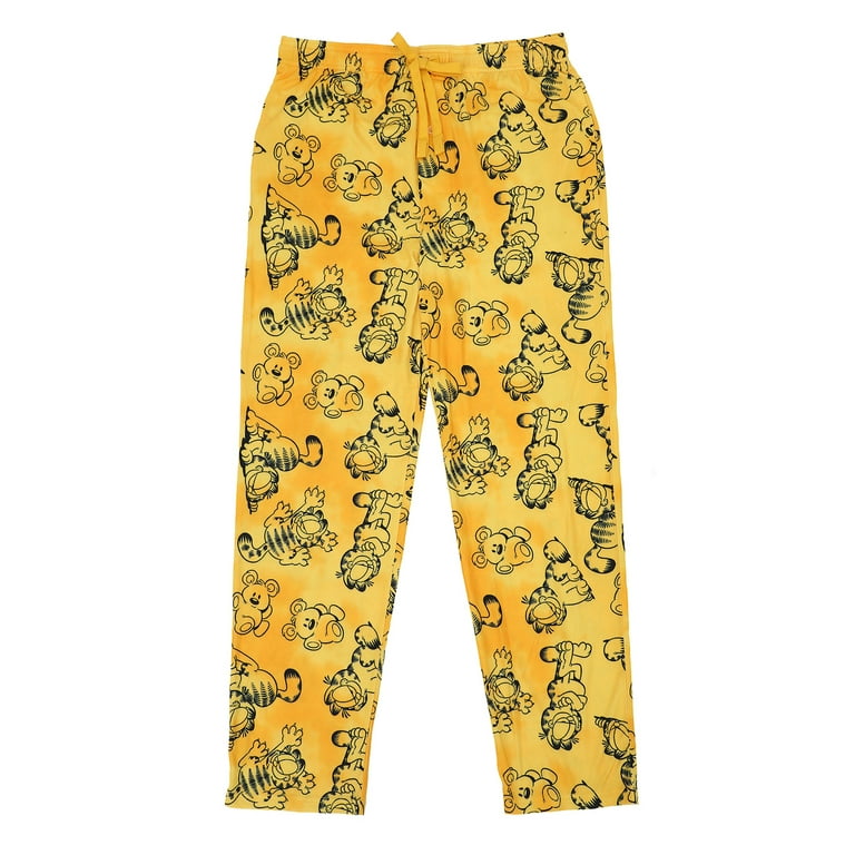 Men's Adult Garfield Orange Sleep Pants- Medium
