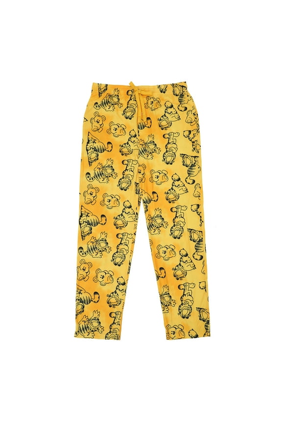 Men's Adult Garfield Orange Sleep Pants- Medium