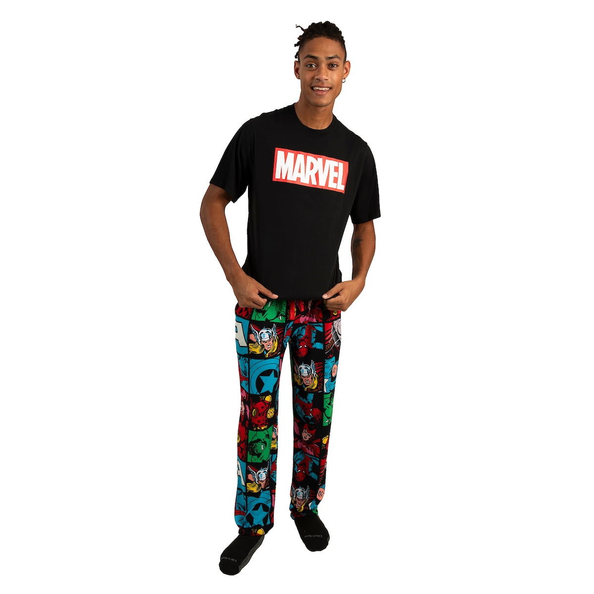 Men s Adult Marvel Comics Avengers Sleepwear Pajama Set Heroic Comfort for Superfans Large