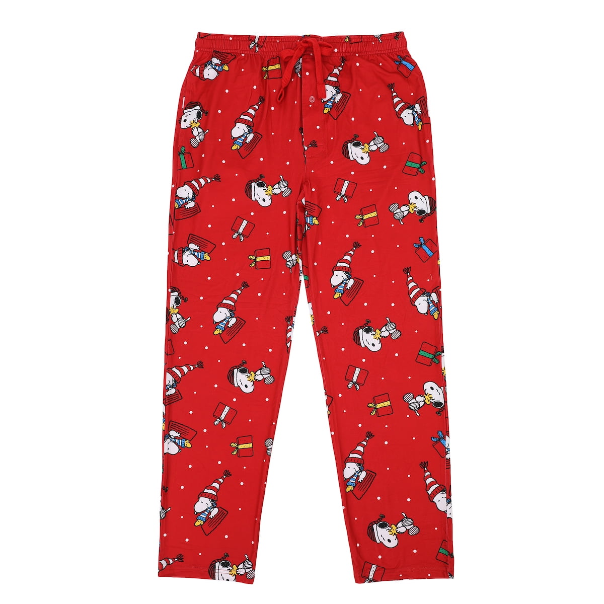 Men's Adult Peanuts Snoopy Red Holiday Sleep Pants-XS
