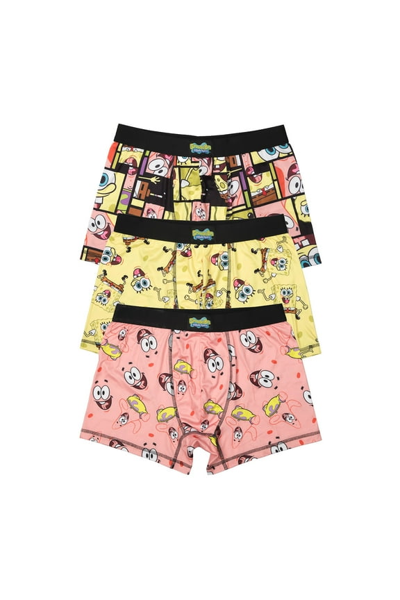 Men's Adult SpongeBob SquarePants Boxer Brief Underwear 3-Pack- Medium