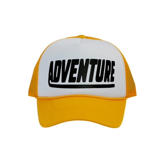 Men's Adventure Hat Outdoor Trucker Cap, White/Gold