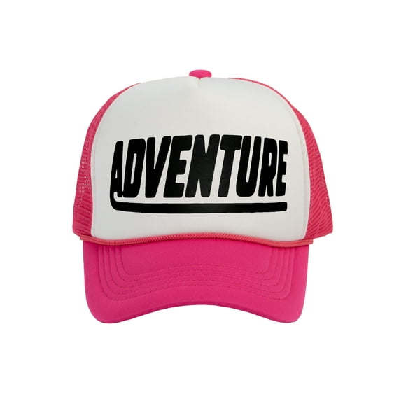 Men's Adventure Hat Outdoor Trucker Cap, White/Hot Pink