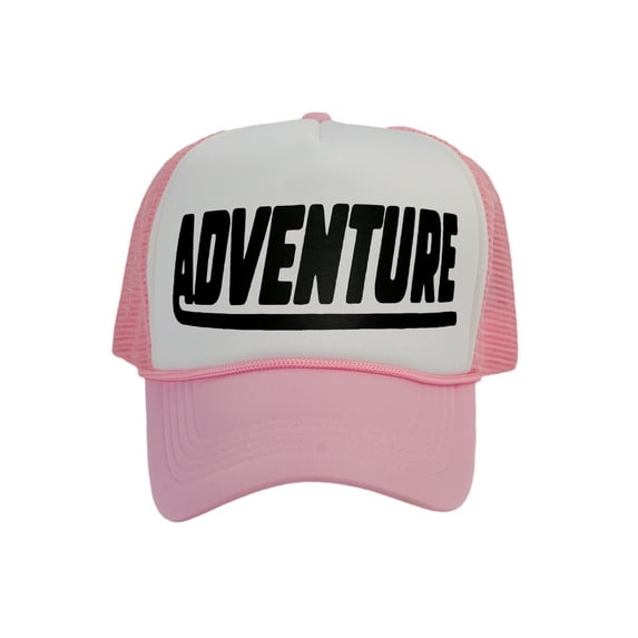 Men's Adventure Hat Outdoor Trucker Cap, White/Light Pink