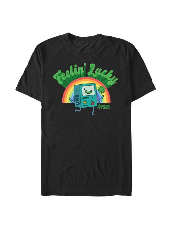 Men's Adventure Time Feelin' Lucky BMO Graphic Tee Black Small