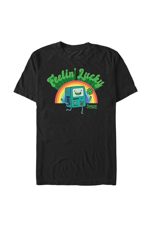 Men's Adventure Time Feelin' Lucky BMO Graphic Tee Black Small