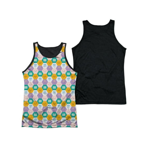 Men's Adventure Time Hexagon Pattern Mens Tank Medium White