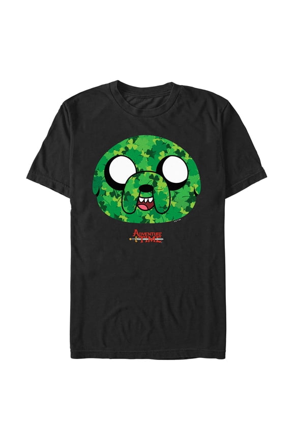 Men's Adventure Time Shamrock Jake Graphic Tee Black Small