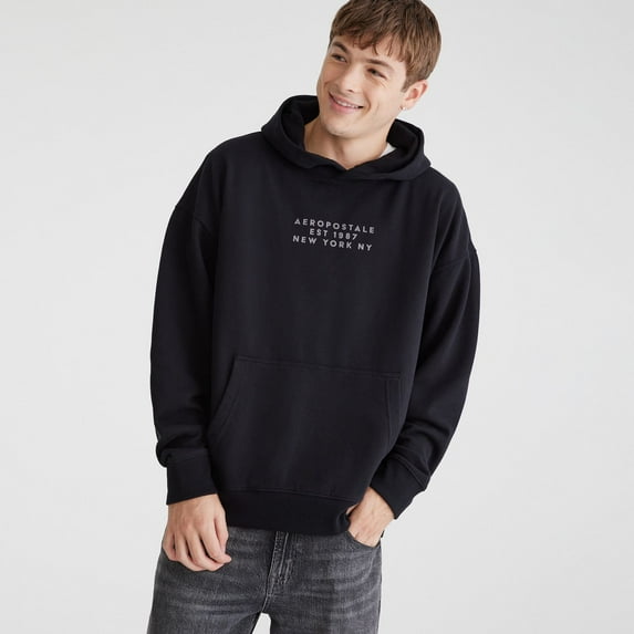 Men's Aeropostale 1987 Pullover Hoodie Color: Dark Black Size: XL