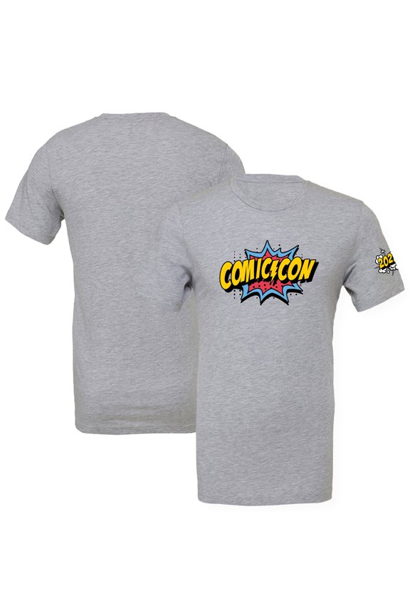 Men's Ahead  Gray 2024 San Diego Comic Con Cartoon Bubble T-Shirt