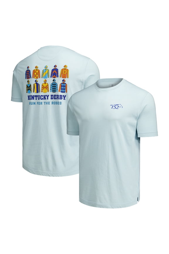 Men's  Ahead Light Blue 152nd Kentucky Derby Jockey Silks Tri-Blend T-Shirt