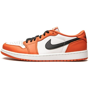 Nike Mens Air Jordan 1 Low OG Starfish, Orange/White/Black, 8